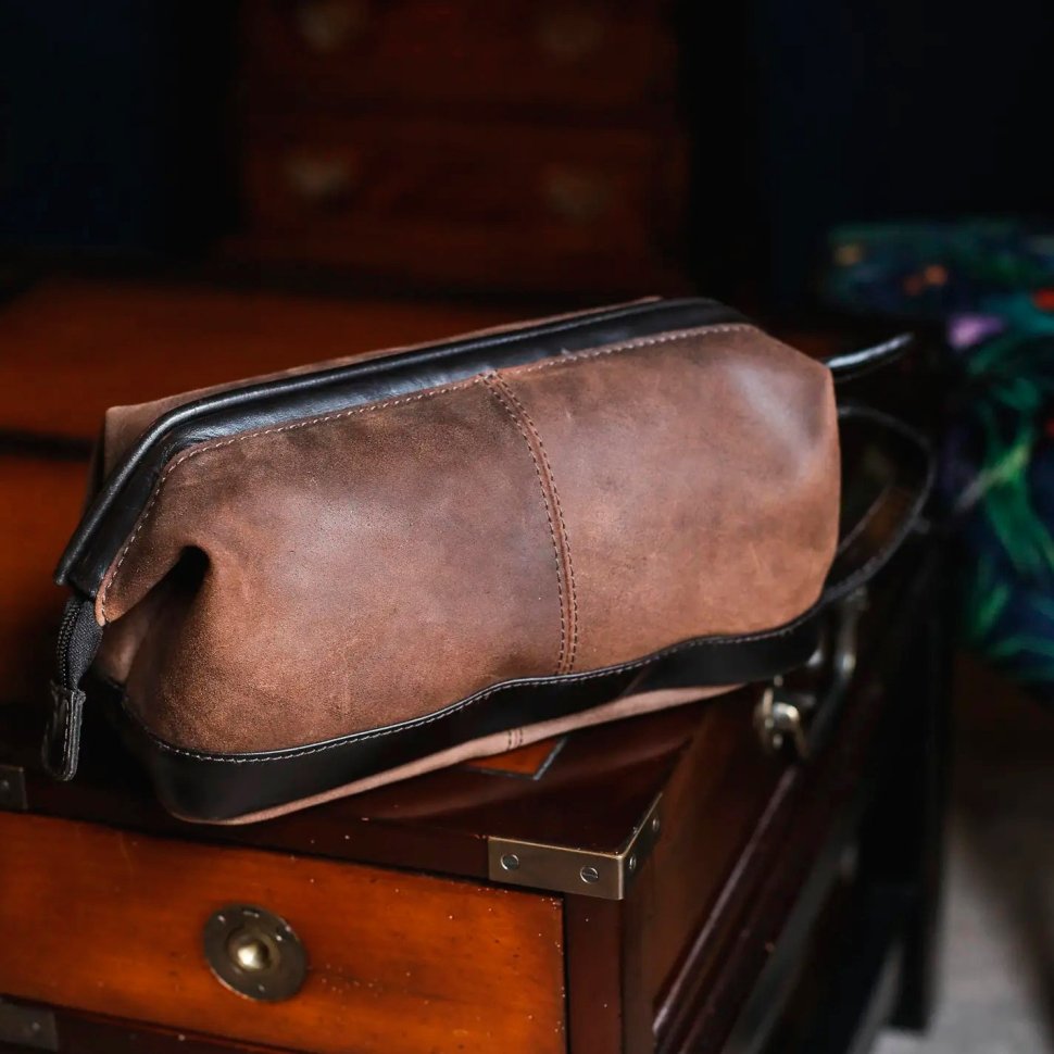 Мужской несессер из натуральной кожи на 1 вместительное отделение Ashwood Lou коричневого цвета 94161 фото №9 Мужской несессер из натуральной кожи на 1 вместительное отделение Ashwood Lou коричневого цвета 94161 modnotak фото №9