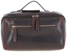 Мужской несессер из гладкой кожи Ashwood K49 94361 коричневого цвета