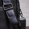 Черная мужская сумка для ноутбука из фактурной кожи на молниевой застежке SHVIGEL (11110) - 10