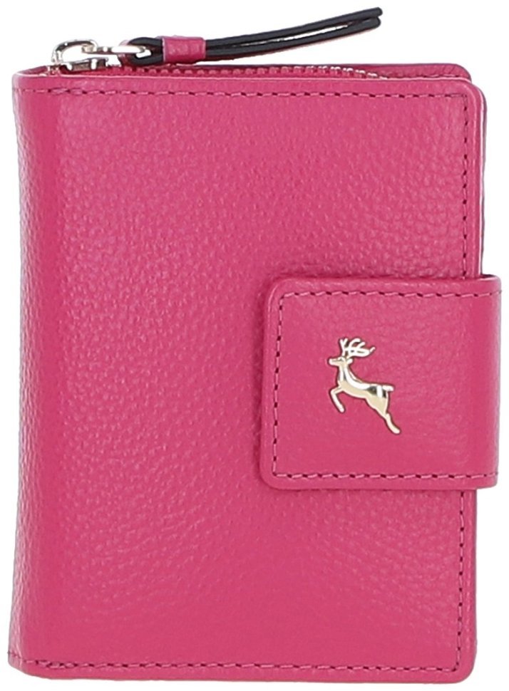 Яркий женский кошелек из натуральной кожи с RFID защитой Ashwood 94461 розового цвета modnotak фото №4