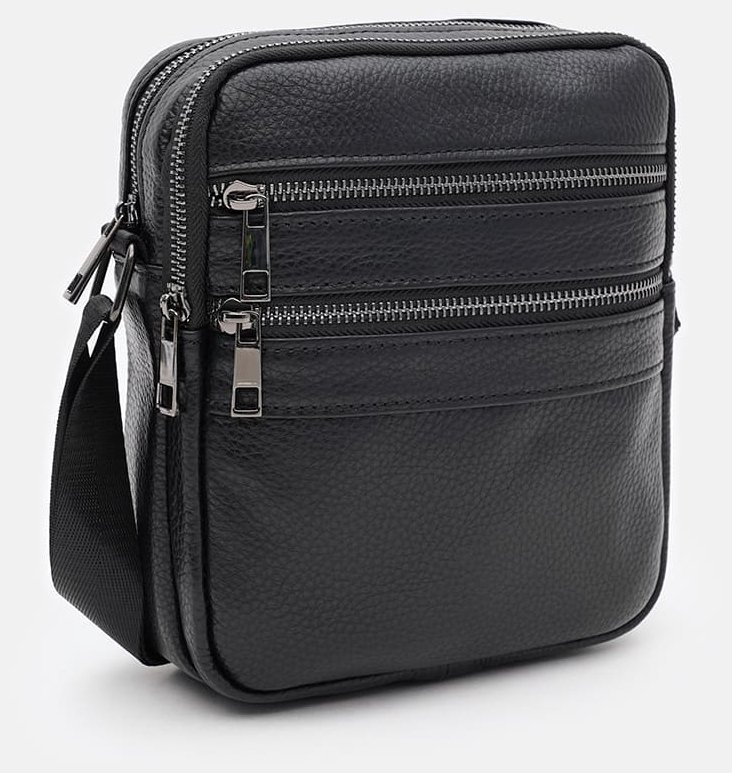 Мужская сумка планшет из натуральной фактурной кожи черного цвета Borsa Leather 104561 фото №2 Мужская сумка планшет из натуральной фактурной кожи черного цвета Borsa Leather 104561 modnotak фото №2