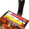 Разноцветный маленький женский кошелек из натуральной кожи с фактурой под змею KARYA (2420947) - 3