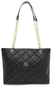 Містка жіноча сумка з міцної екошкіри Monsen 94661 чорного кольору