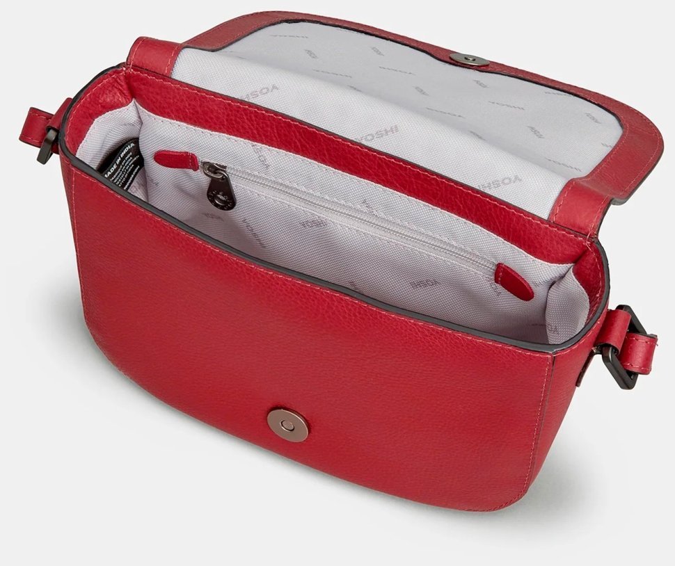 Женская кожаная сумка кроссбоди в красном цвете с клапаном Yoshi YB242 Highland 94961 (Великобритания) modnotak фото №4