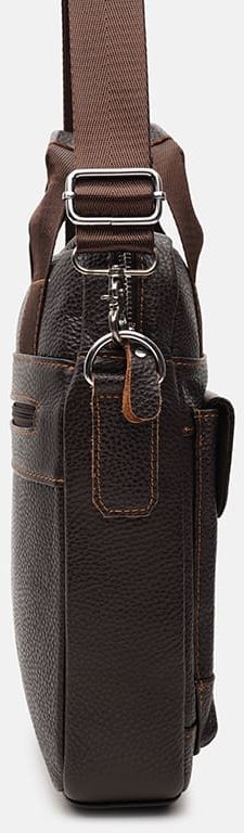 Чоловічі шкіряні сумки коричневого кольору з ручками Keizer (21366)