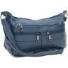 Жіноча шкіряна сумка синього кольору на плече Keizer 65761 - 1