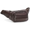 Многофункциональная мужская кожаная сумка на пояс коричневого цвета Keizer (19416) - 1