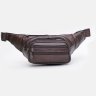 Многофункциональная мужская кожаная сумка на пояс коричневого цвета Keizer (19416) - 2