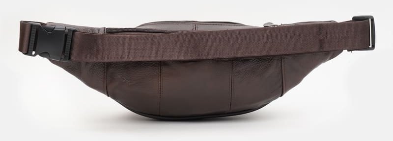 Багатофункціональна чоловіча шкіряна сумка на пояс коричневого кольору Keizer (19416)