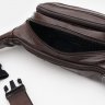 Многофункциональная мужская кожаная сумка на пояс коричневого цвета Keizer (19416) - 4