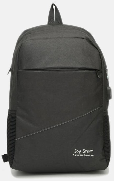 Добротный мужской рюкзак из текстиля в черном цвете Monsen (21458)