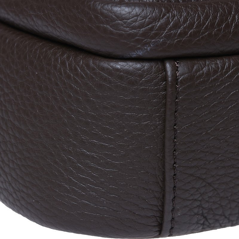 Миниатюрная мужская сумка темно-коричневого цвета из натуральной кожи Borsa Leather (19380)