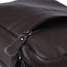 Мініатюрна чоловіча сумка темно-коричневого кольору з натуральної шкіри Borsa Leather (19380) - 5