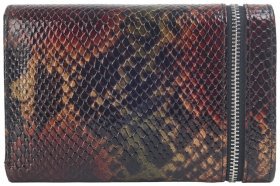 Кожаный кошелек на кнопке под рептилию для женщин Desisan 106661 разноцветный