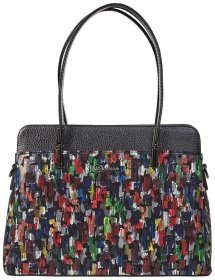 Стильная каркасная женская сумка из натуральной кожи с удобной ручкой для носки Desisan 106861 разноцветная