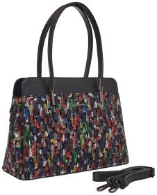 Стильная каркасная женская сумка из натуральной кожи с удобной ручкой для носки Desisan 106861 разноцветная