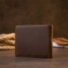 Матовое мужское портмоне коричневого цвета из натуральной кожи Vintage (2420445) - 7