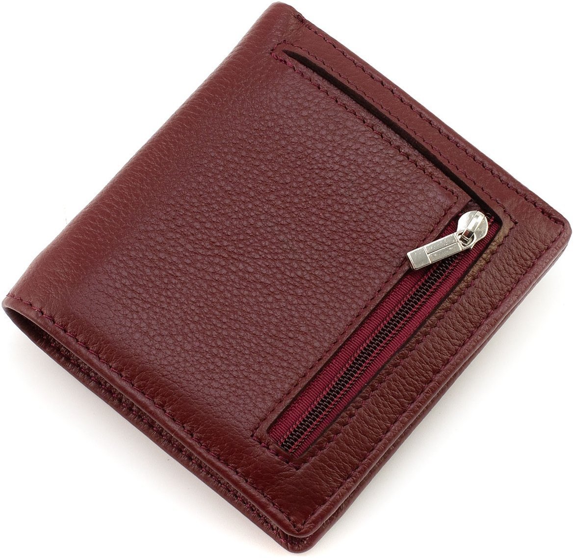 Шкіряний жіночий гаманець бордового кольору на магнітах ST Leather 1767261