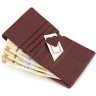 Шкіряний жіночий гаманець бордового кольору на магнітах ST Leather 1767261 - 6