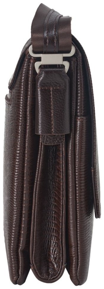 Мужская сумка планшет через плечо из натуральной кожи под рептилию DESISAN 107361 коричневого цвета фото №3 Мужская сумка планшет через плечо из натуральной кожи под рептилию DESISAN 107361 коричневого цвета modnotak фото №3