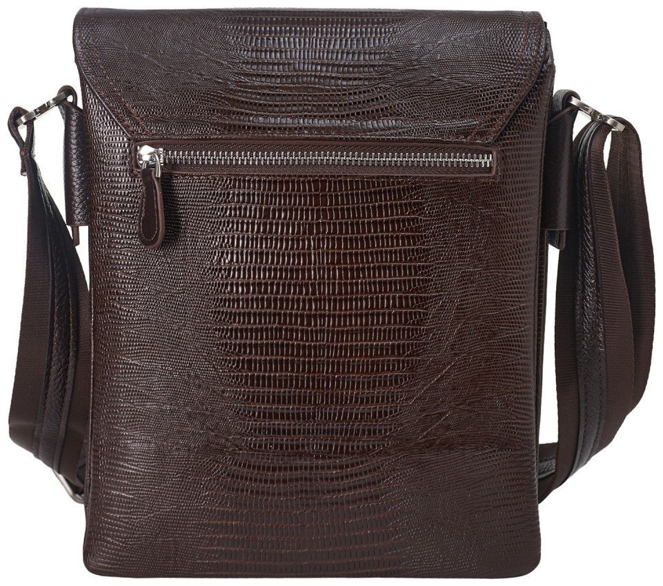 Мужская сумка планшет через плечо из натуральной кожи под рептилию DESISAN 107361 коричневого цвета фото №4 Мужская сумка планшет через плечо из натуральной кожи под рептилию DESISAN 107361 коричневого цвета modnotak фото №4