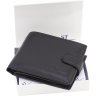 Черное мужское портмоне из натуральной кожи с блоком для карт ST Leather 1767461 - 8