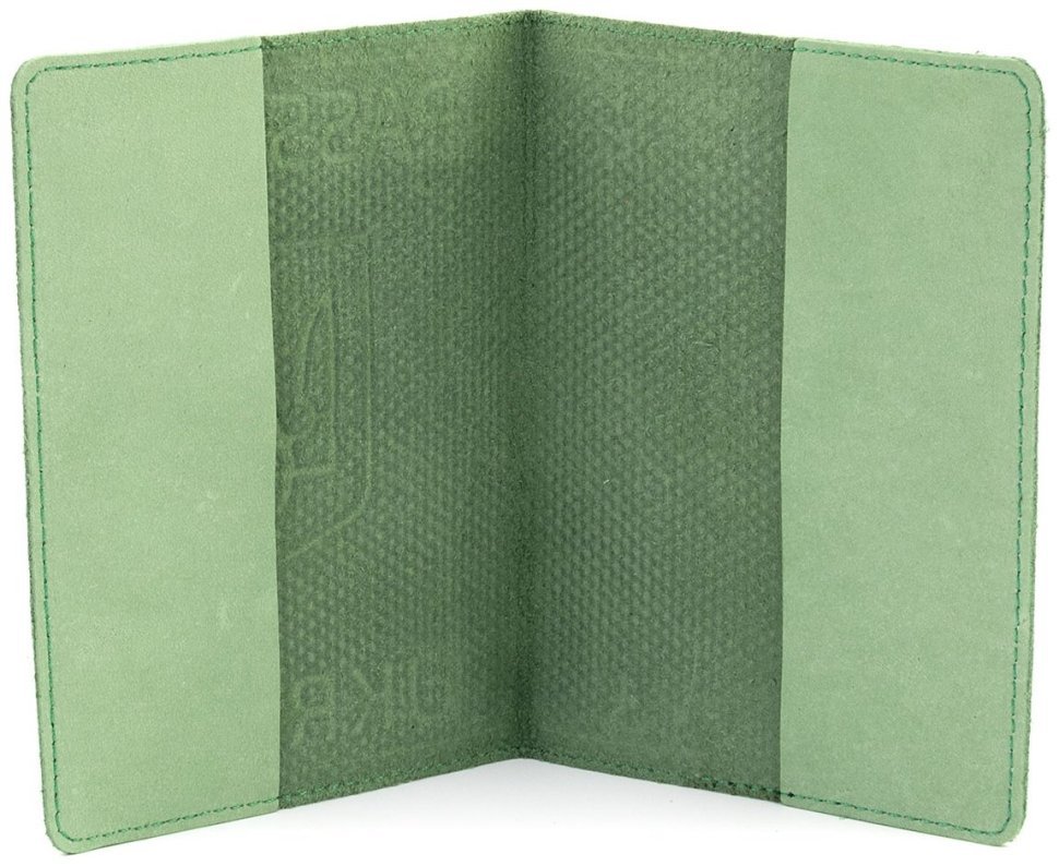 Обложка кожаная на паспорт c надписью Passport Ukraine 97761 цвет зеленый modnotak фото №2