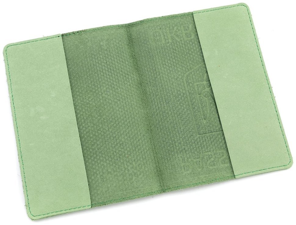 Обложка кожаная на паспорт c надписью Passport Ukraine 97761 цвет зеленый modnotak фото №6