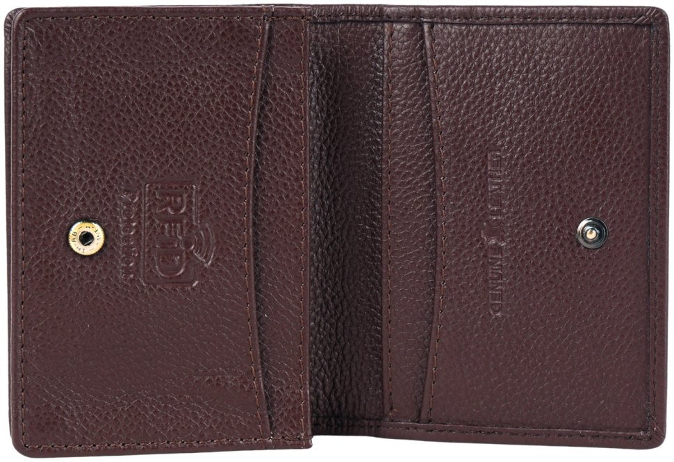 Картхолдер из коричневой кожи флотар на кнопке Hammonds Flycatcher CC606 с RFID-защитой 107961 modnotak фото №3