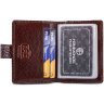 Кожаная визитница на кнопке с фактурной под крокодила Hammonds Flycatcher CC602 коричневая 108061 modnotak фото - 3