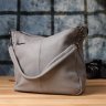 Городская женская сумка из натуральной кожи с двумя ремешками Vintage 98161 серого цвета modnotak фото - 10