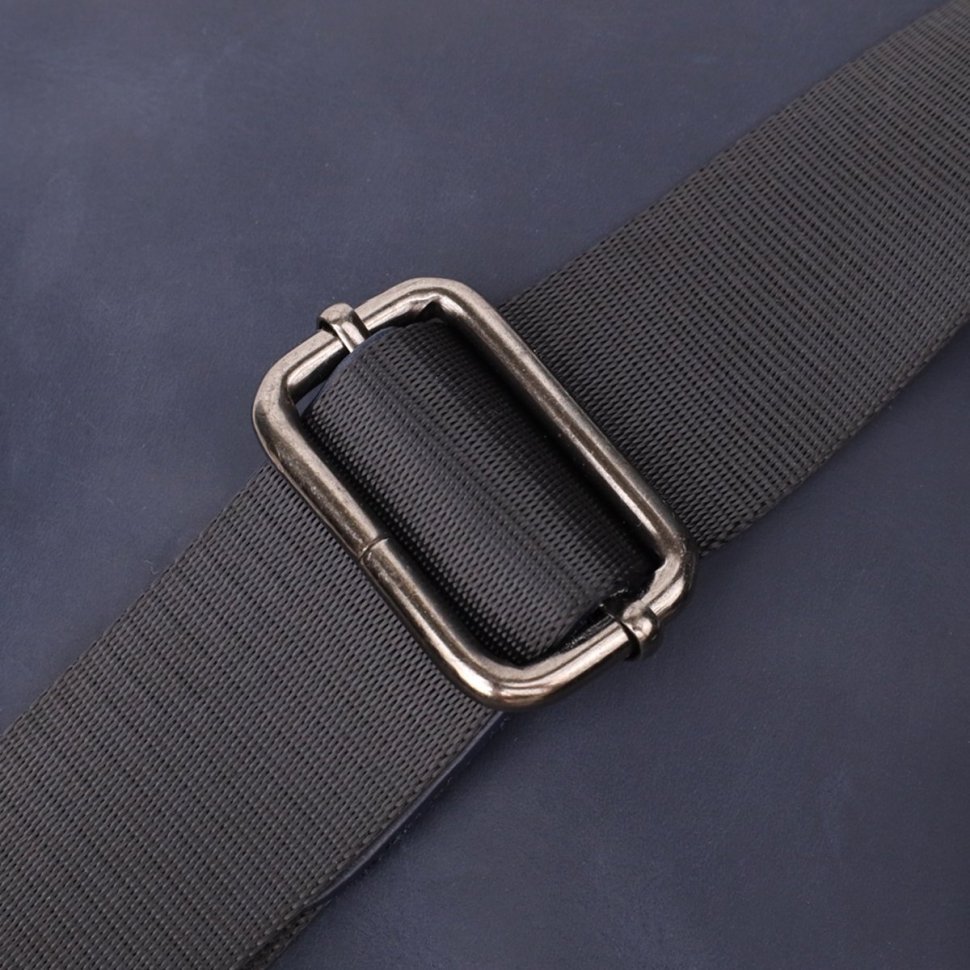 Винтажная мужская сумка через плечо с 2-мя основным отделением на молнии Shvigel синяя 108361 modnotak фото №6