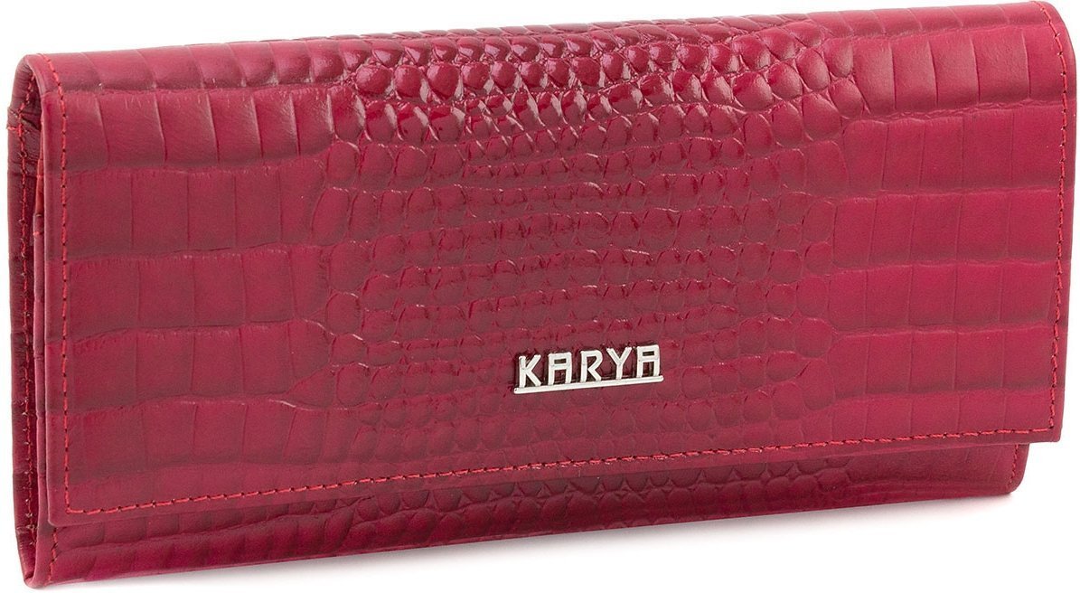 Яскравий гаманець з натуральної шкіри на кнопці KARYA (12392) УЦІНКА!