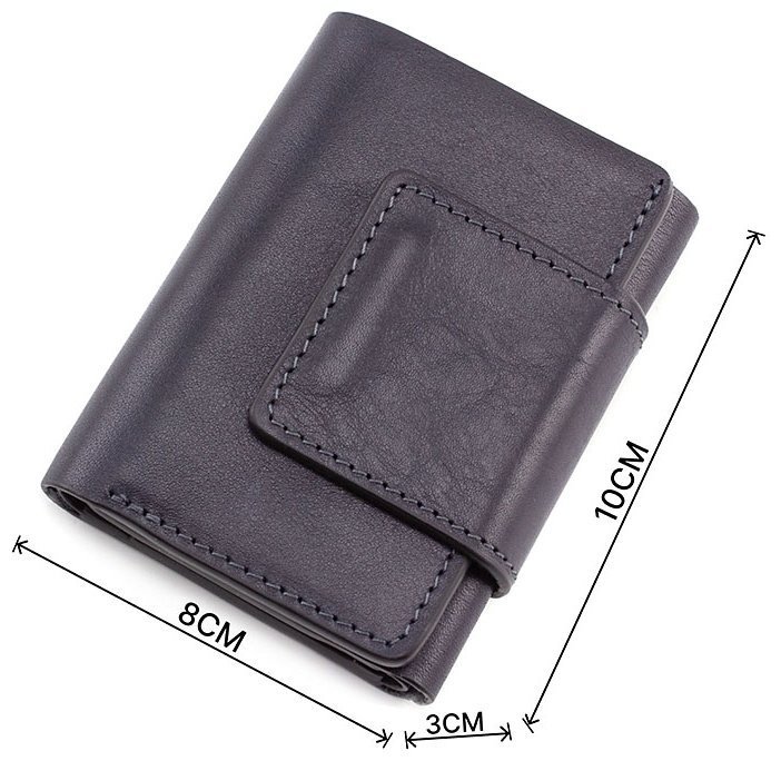 Кожний маленький гаманець темно-синього кольору Grande Pelle (13010) modnotak фото №3