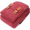 Бордовая текстильная сумка-рюкзак с двумя отделениями из плотного текстиля Vintage 2422164  - 3