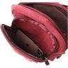 Бордовая текстильная сумка-рюкзак с двумя отделениями из плотного текстиля Vintage 2422164  - 5