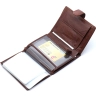 Місткий гаманець чоловічий з натуральної шкіри коричневого кольору з блоком під документи ST Leather (21526) - 3