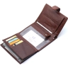 Місткий гаманець чоловічий з натуральної шкіри коричневого кольору з блоком під документи ST Leather (21526) - 5