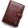 Місткий гаманець чоловічий з натуральної шкіри коричневого кольору з блоком під документи ST Leather (21526) - 1