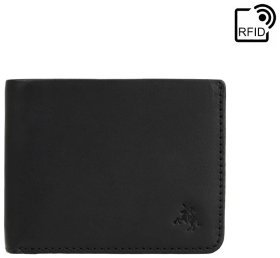 Вінтажний чоловічий гаманець без застібки чорно-синього кольору Visconti VSL 42 без монетниці 108561