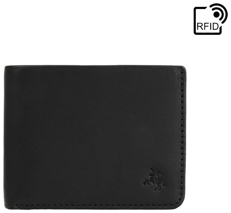 Винтажный мужской кошелек без застежки черно-синего цвета Visconti VSL 42 без монетницы 108561 modnotak фото №1