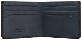 Вінтажний чоловічий гаманець без застібки чорно-синього кольору Visconti VSL 42 без монетниці 108561
