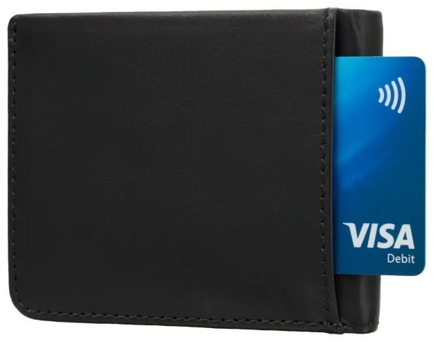 Винтажный мужской кошелек без застежки черно-синего цвета Visconti VSL 42 без монетницы 108561 modnotak фото №3