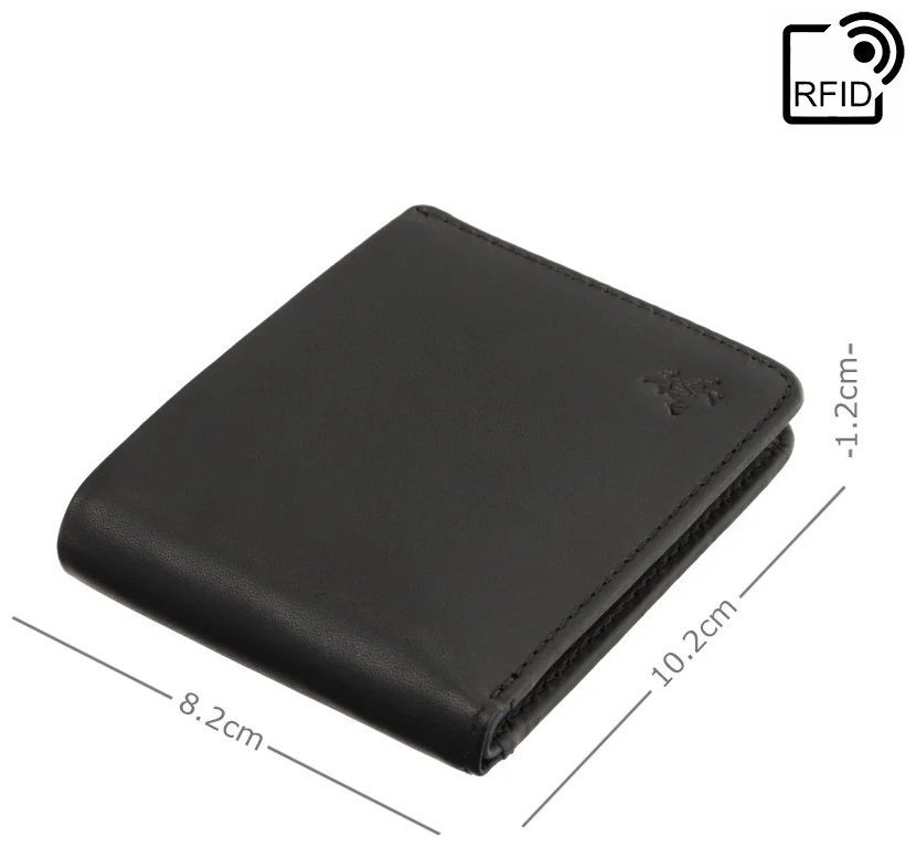 Винтажный мужской кошелек без застежки черно-синего цвета Visconti VSL 42 без монетницы 108561 modnotak фото №4