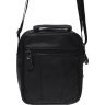 Мужская недорогая кожаная сумка-барсетка черного цвета с ручкой Keizer (22057) - 3