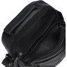 Чоловіча недорога шкіряна сумка-барсетка чорного кольору з ручкою Keizer (22057) - 7