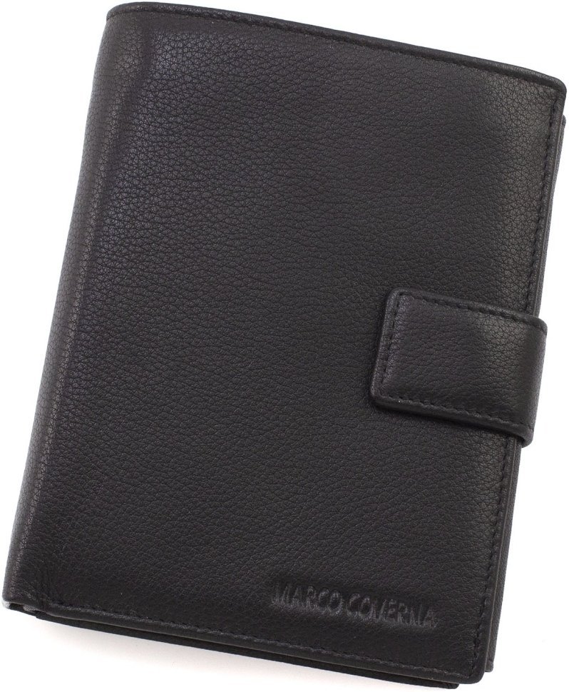 Середнє чоловіче портмоне з натуральної шкіри з блоком для карт та документів Marco Coverna 68661