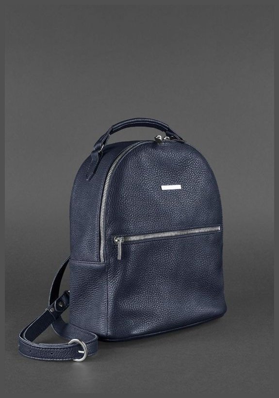 Темно-синяя женская сумка-рюкзак из натуральной гладкой кожи BlankNote Kylie 78661