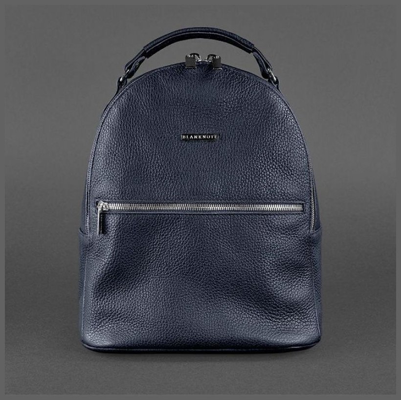 Темно-синя жіноча сумка-рюкзак із натуральної гладкої шкіри BlankNote Kylie 78661
