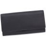 Женский качественный кожаный кошелек крупного размера в черном цвете Visconti 68861 - 1